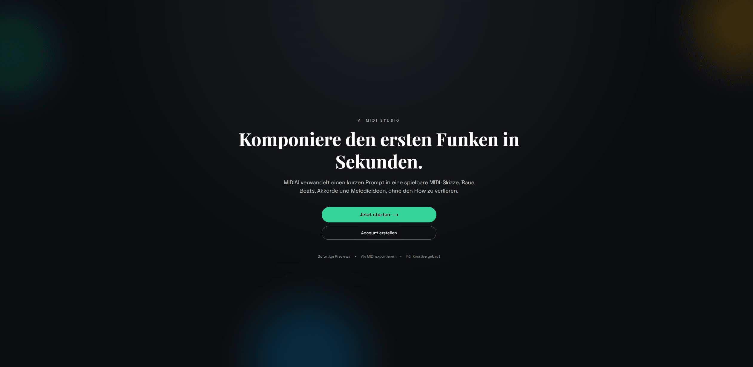 Ansicht des Projekts MidiAI