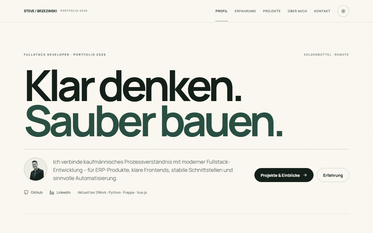 Ansicht des Projekts Steve Brzezinski Portfolio